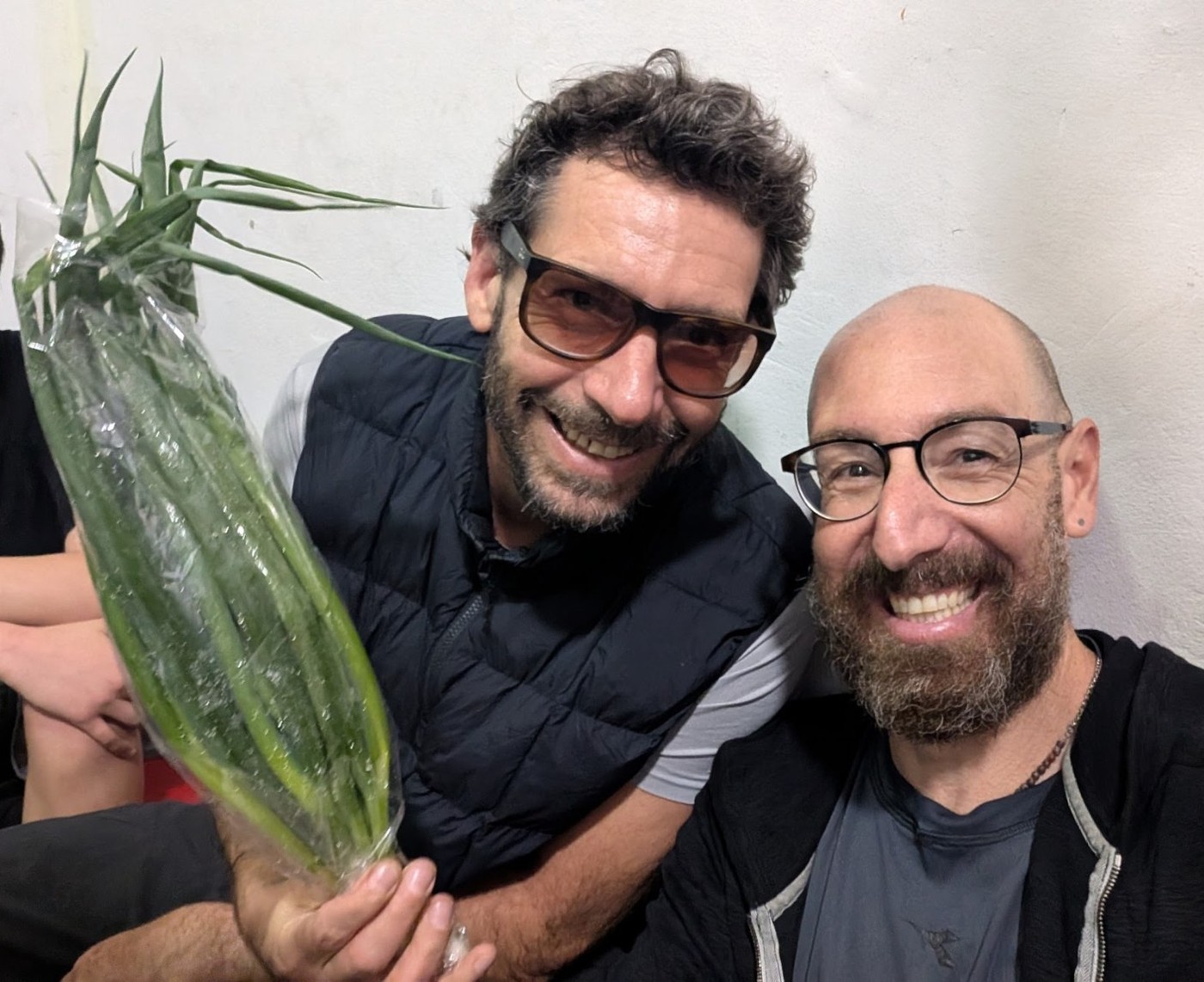 Zion and his zucchinis taking cover