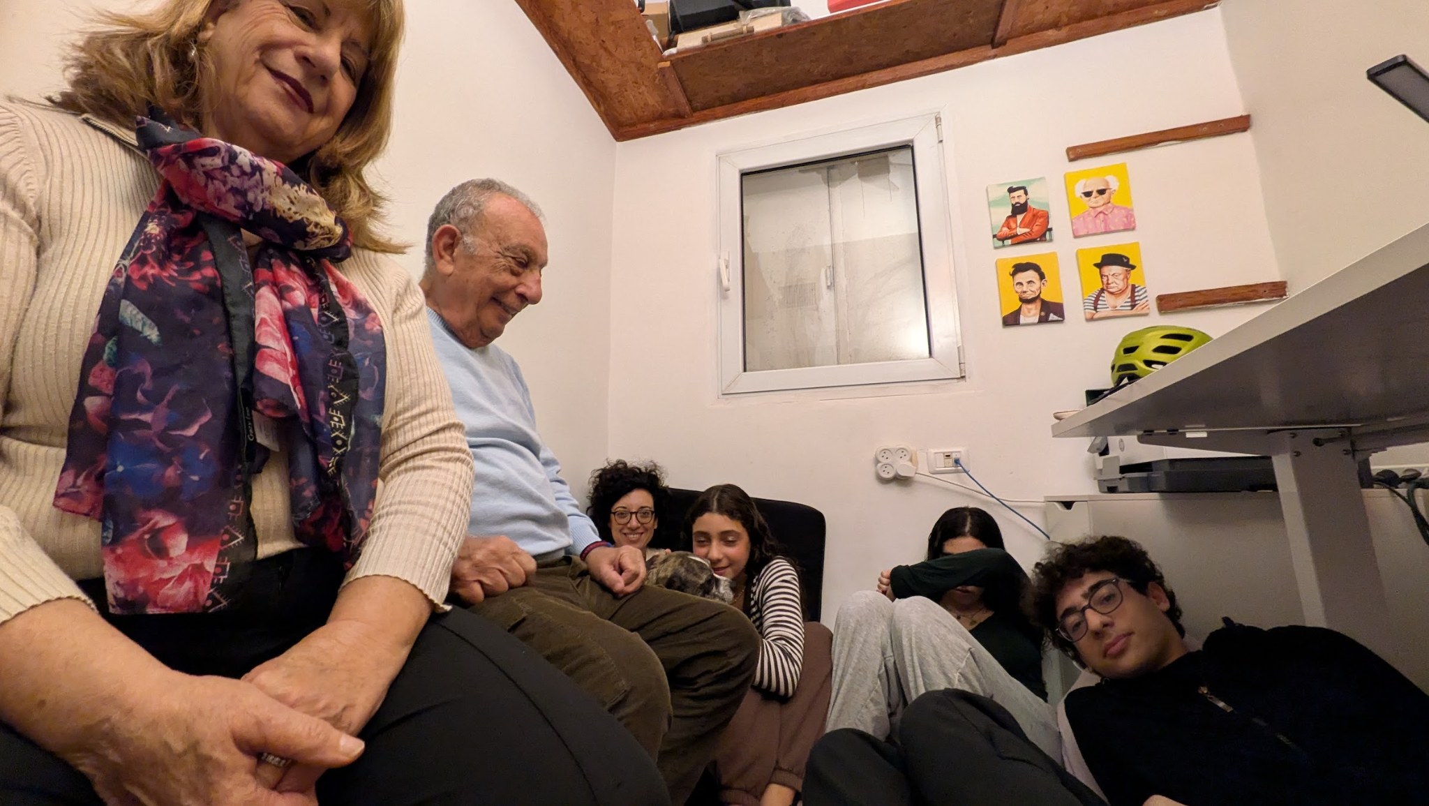 Quality time with inlaws in safe room